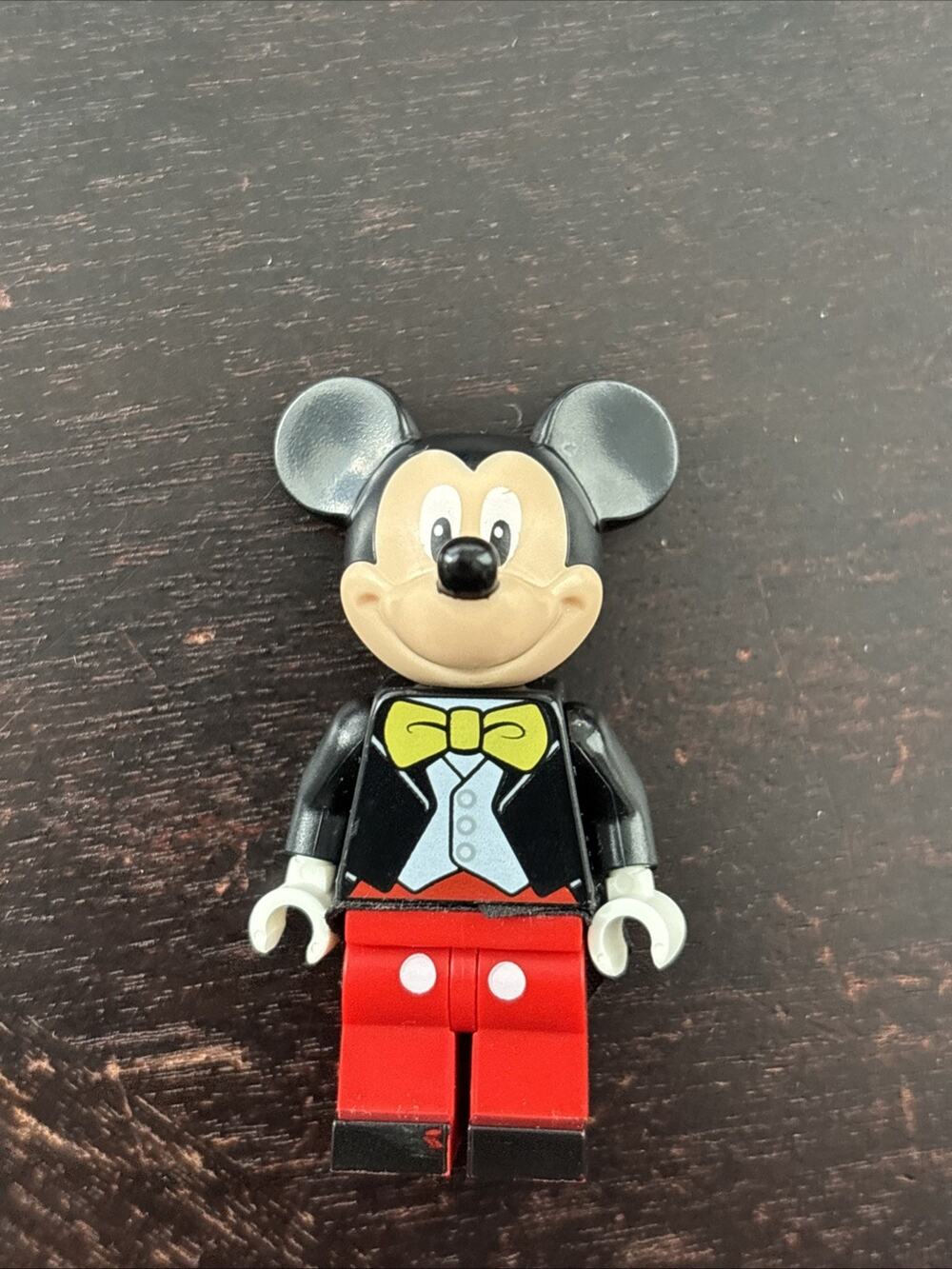 Lego Mickey Mouse Minifigure #dis019 Black Tuxedo Jacket Yellow Bow Tie